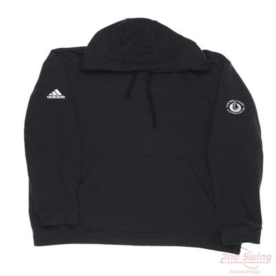 New W/ Logo Adidas Mens Golf Hoodie Long Sleeve XX-Large XXL Black Solid MSRP $65