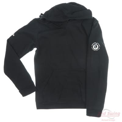 New W/ Logo Adidas Mens Golf Hoodie Long Sleeve Small S Black Solid MSRP $65