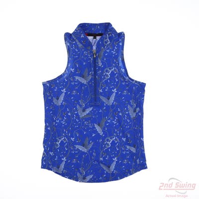 New Womens Greyson Sleeveless Polo Small S Blue MSRP $108