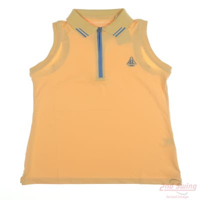 New W/ Logo Womens Peter Millar Sleeveless Polo X-Small XS Orange MSRP $95