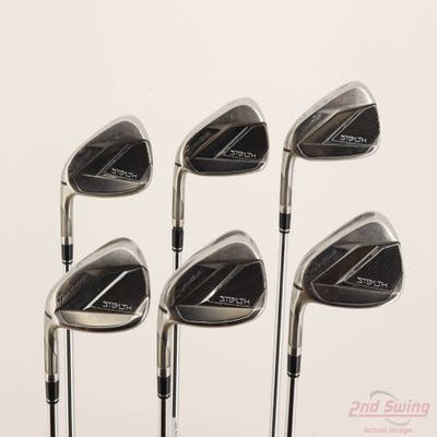 TaylorMade Stealth Iron Set 6-PW AW True Temper Dynamic Gold 120 Steel Stiff Left Handed STD