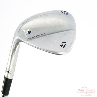 TaylorMade Milled Grind 3 Raw Chrome Wedge Gap GW 52° 12 Deg Bounce HB True Temper Dynamic Gold Tour Issue S200 Steel Stiff Left Handed 35.5in