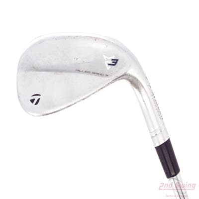 TaylorMade Milled Grind 3 Raw Chrome Wedge Gap GW 50° 9 Deg Bounce SB FST KBS Hi-Rev 2.0 115 Steel Wedge Flex Right Handed 36.0in