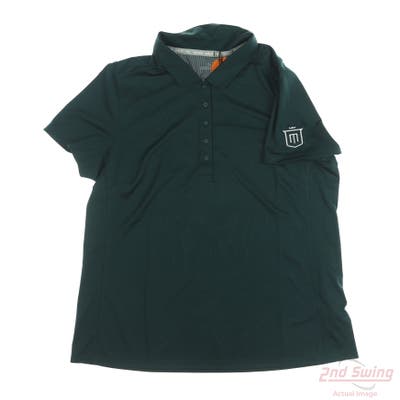 New W/ Logo Mens Puma Polo Medium M Green MSRP $90 599120 26
