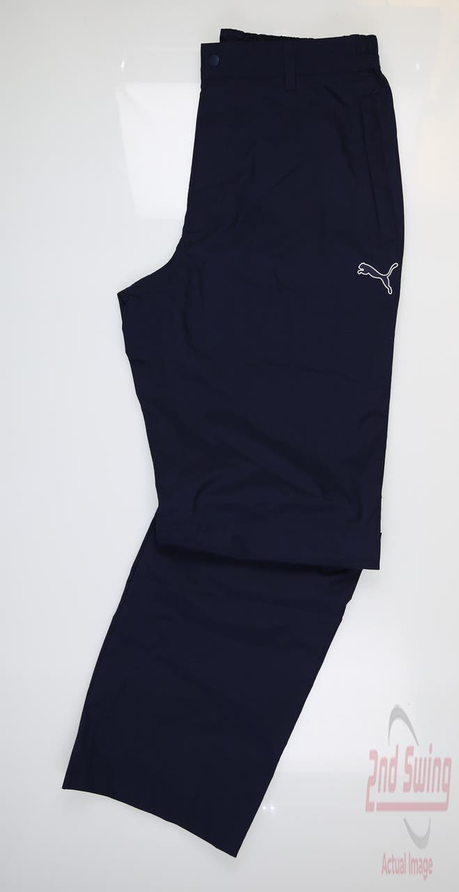 New Mens Puma Golf Rain Pants Designed for Bryson DeChambeau XX-Large XXL x34 Navy Blue MSRP $220 923506-02