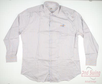 New W/ Logo Mens Peter Millar Button Up X-Large XL Multi MSRP $125
