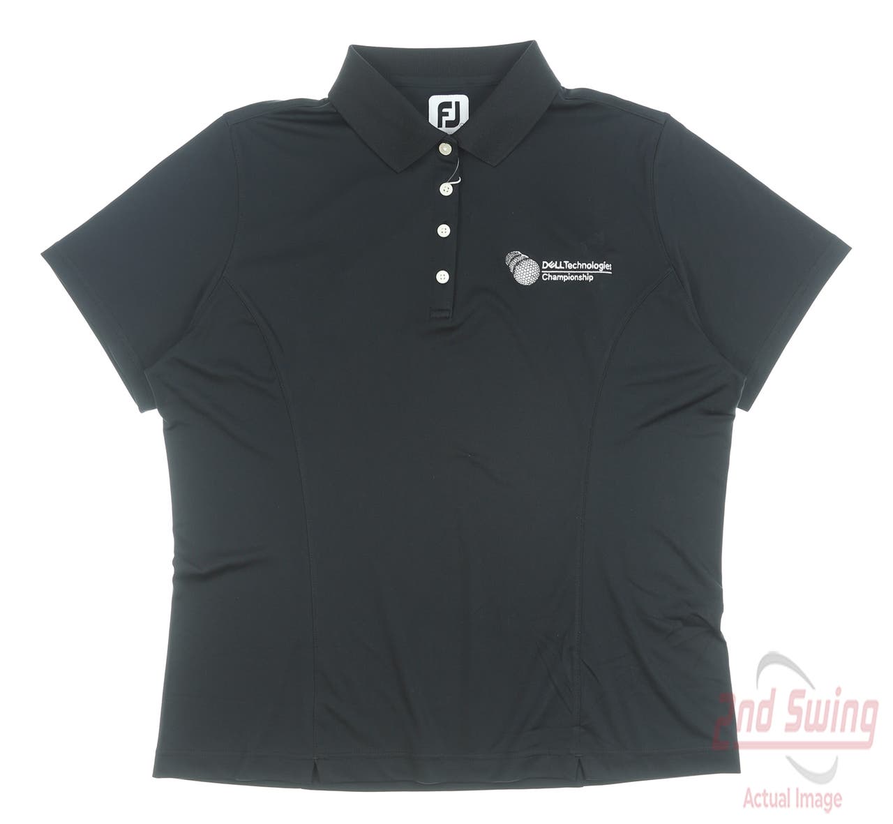 New W/ Logo Womens Footjoy Golf Polo Medium M Black MSRP $65 27071