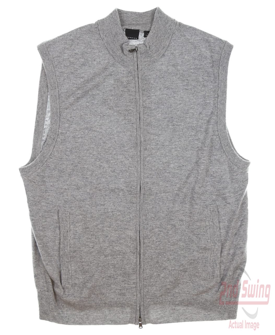 New Mens Dunning Lagmore Wool and Cashmere Full Zip Vest Large L Gray Heather MSRP $300