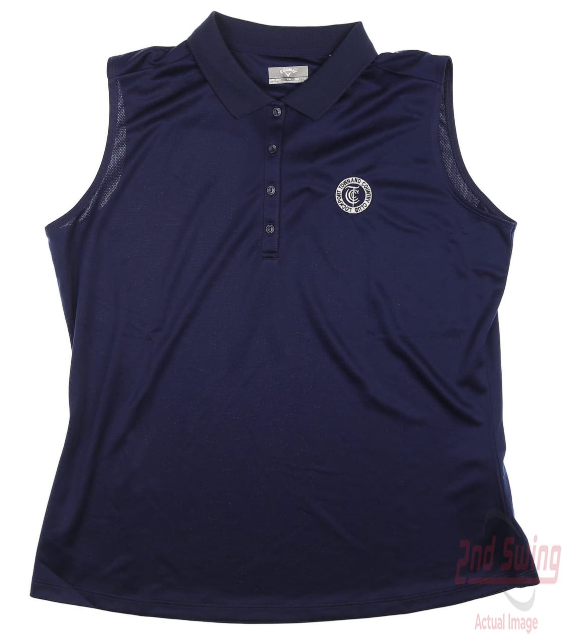 New W/ Logo Womens Callaway Golf Sleeveless Polo XX-Large XXL Peacoat MSRP $52