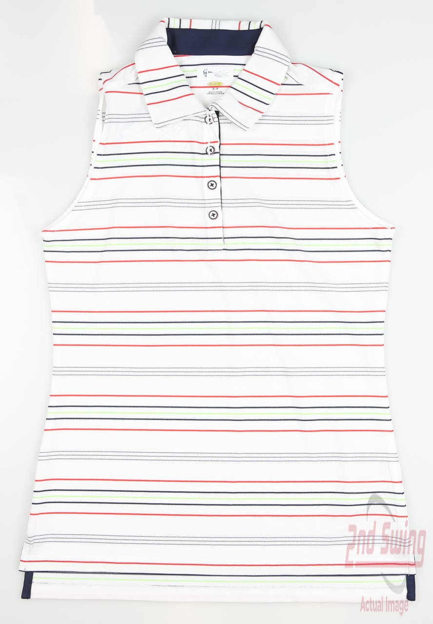 New Womens Greg Norman Sleeveless Polo Small S Multi MSRP $76