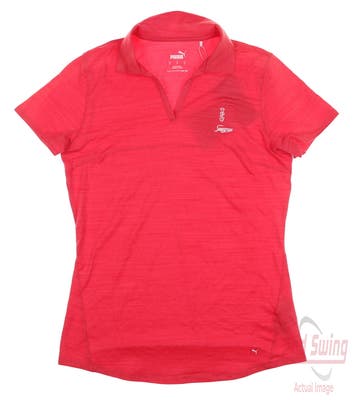 New Womens Puma Cloudspun Free Polo Small S Pink MSRP $60