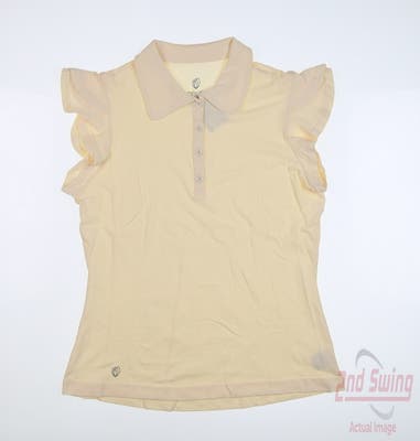 New Womens GG BLUE Polo Small S Yellow MSRP $89