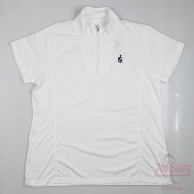 New W/ Logo Womens EP NY Polo X-Large XL White MSRP $78