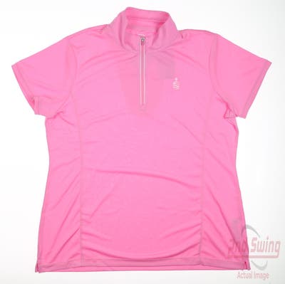New W/ Logo Womens EP NY Polo Medium M Pink MSRP $78