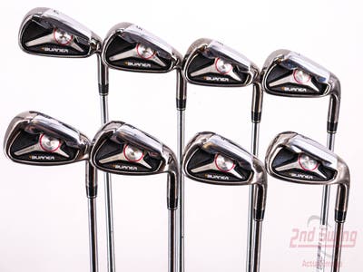 TaylorMade 2009 Burner Iron Set 4-PW AW Stock Steel Shaft Steel Stiff Right Handed 38.5in