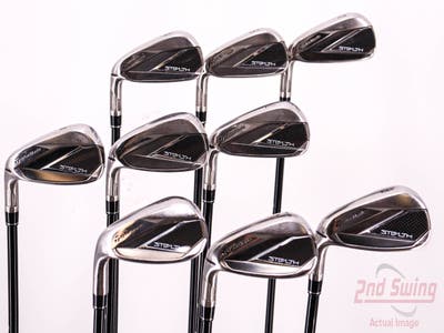 TaylorMade Stealth Iron Set 4-PW AW SW Mitsubishi MMT 75 Graphite Stiff Left Handed 39.5in