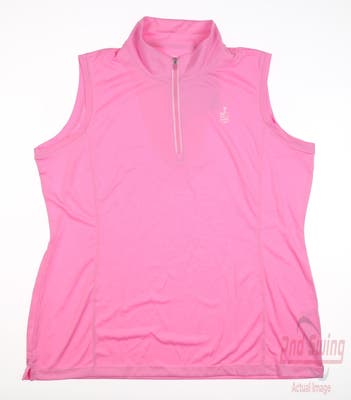 New W/ Logo Womens EP NY Sleeveless Polo X-Small XS Pink MSRP $74