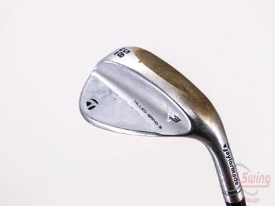 TaylorMade Milled Grind 3 Raw Chrome Wedge Lob LW 58° 8 Deg Bounce Project X Rifle 6.0 Steel Stiff Right Handed 35.0in