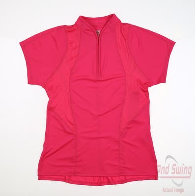 New W/ Logo Womens Lucky In Love Polo Small S Pink MSRP $80