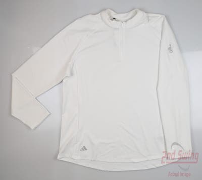 New W/ Logo Womens Adidas Long Sleeve Polo XX-Large XXL White MSRP $80