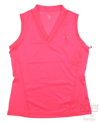 New W/ Logo Womens Tail Sleeveless Polo X-Small XS Pink MSRP $99