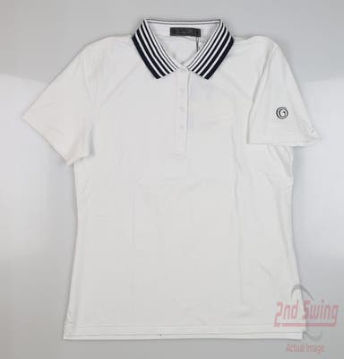 New W/ Logo Womens G-Fore Golf Polo X-Large XL White MSRP $120