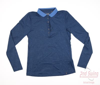 New Womens KJUS Long Sleeve Polo Small S Blue MSRP $99