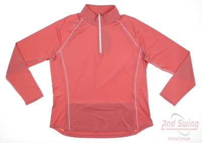 New Womens Ralph Lauren RLX Golf 1/4 Zip Pullover X-Large XL Pink MSRP $128