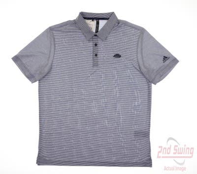 New W/ Logo Mens Adidas Polo X-Large XL Navy Blue MSRP $65