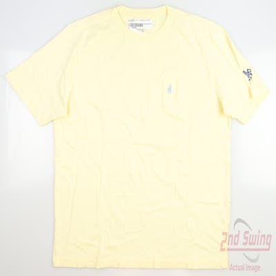 New W/ Logo Mens Johnnie-O T-Shirt Small S Yellow MSRP $42