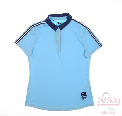 New W/ Logo Womens Under Armour Polo Large L Blue MSRP $65