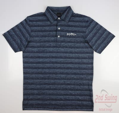 New W/ Logo Mens Dunning Polo Small S Blue MSRP $98