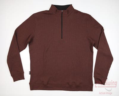 New W/ Logo Mens Straight Down Morro 1/4 Zip Pullover X-Large XL Brown MSRP $118