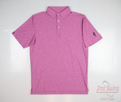 New W/ Logo Mens Straight Down Dodge Polo Small S Pink MSRP $96