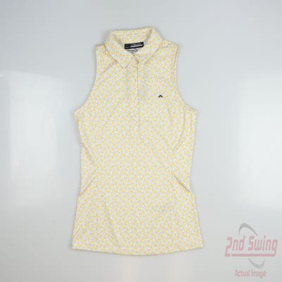 New Womens J. Lindeberg Sleeveless Polo Small S Yellow MSRP $86