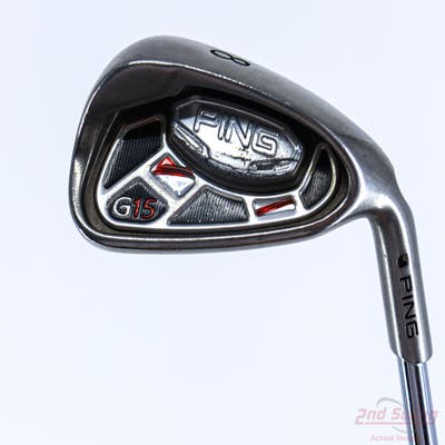 Ping G15 Single Iron 8 Iron Stock Steel Shaft Steel Stiff Right Handed Black Dot 36.25in