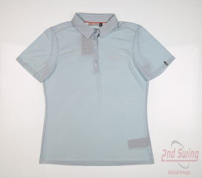 New W/ Logo Womens KJUS Polo Large L Blue MSRP $100