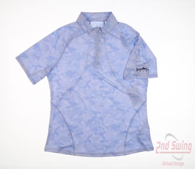 New W/ Logo Womens G-Fore Polo Large L Blue MSRP $100