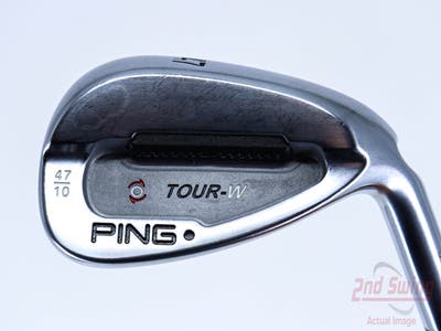 Ping Tour-W Brushed Silver Wedge Pitching Wedge PW 47° 10 Deg Bounce Dynalite Gold SL Sensicore 200 Steel Stiff Right Handed Black Dot 35.75in