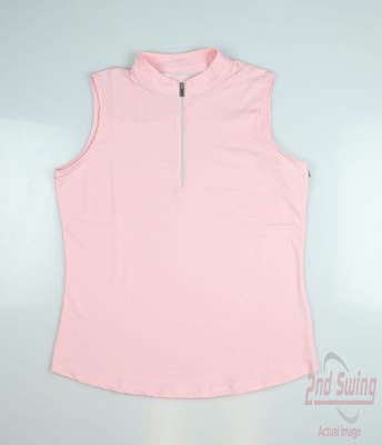 New Womens Tail Golf Sleeveless Polo Large L Pink MSRP $101