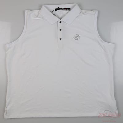 New W/ Logo Womens Ralph Lauren RLX Golf Sleeveless Polo X-Large XL White MSRP $88
