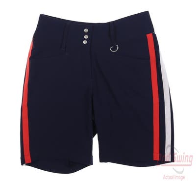 New Womens GG BLUE Golf Shorts 0 Navy Blue MSRP $98