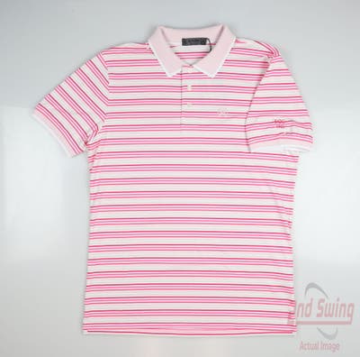 New W/ Logo Mens G-Fore Golf Polo Medium M Pink MSRP $120