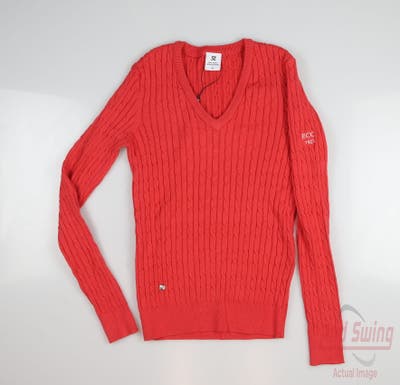 New W/ Logo Womens Daily Sports Golf Sweater X-Small XS Red MSRP $134