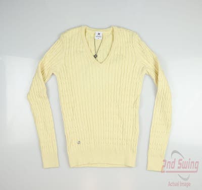 New Womens Daily Sports Golf Sweater X-Small XS Yellow MSRP $134