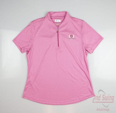 New W/ Logo Womens Greg Norman Polo Large L Pink MSRP $