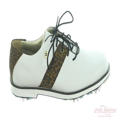 New Womens Golf Shoe Footjoy Premiere Medium 7 White/Brown MSRP $210 99041