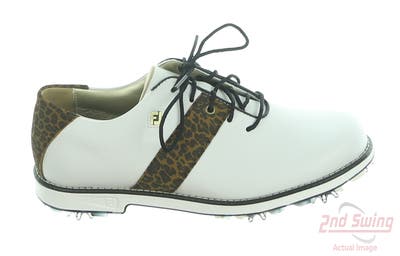 New Womens Golf Shoe Footjoy Premiere Medium 7 White/Brown MSRP $210 99041