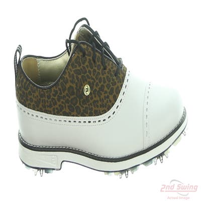 New Womens Golf Shoe Footjoy Premiere Medium 7 White/Brown MSRP $210 99042