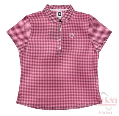 New W/ Logo Womens Footjoy Golf Polo Large L Pink MSRP $85